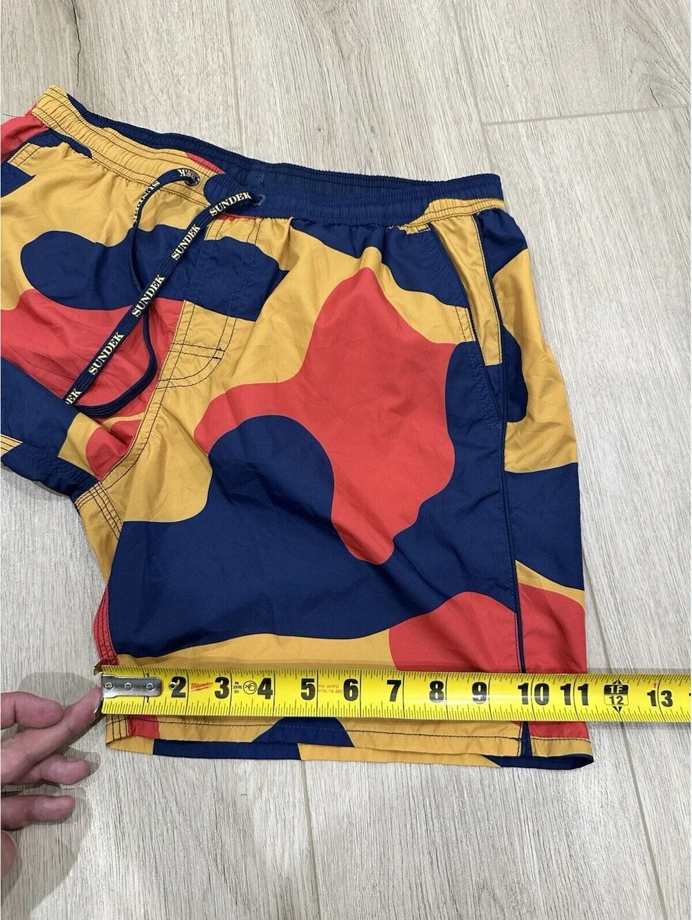 Sundek Swim Trunks Medium Mens Colorful Mesh Brief Drawstring Swimwear